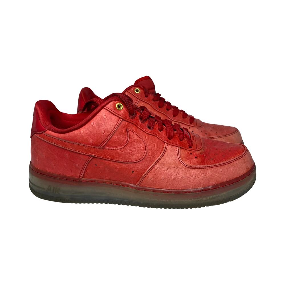 Nike Air Force 1 CMFT Lux Low Ostrich Red Gold Mens Size 11 Icy Soles Rare